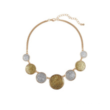 New Fashion Jewelry Mixed Gold And Silver Glitter Paper Statement Necklace